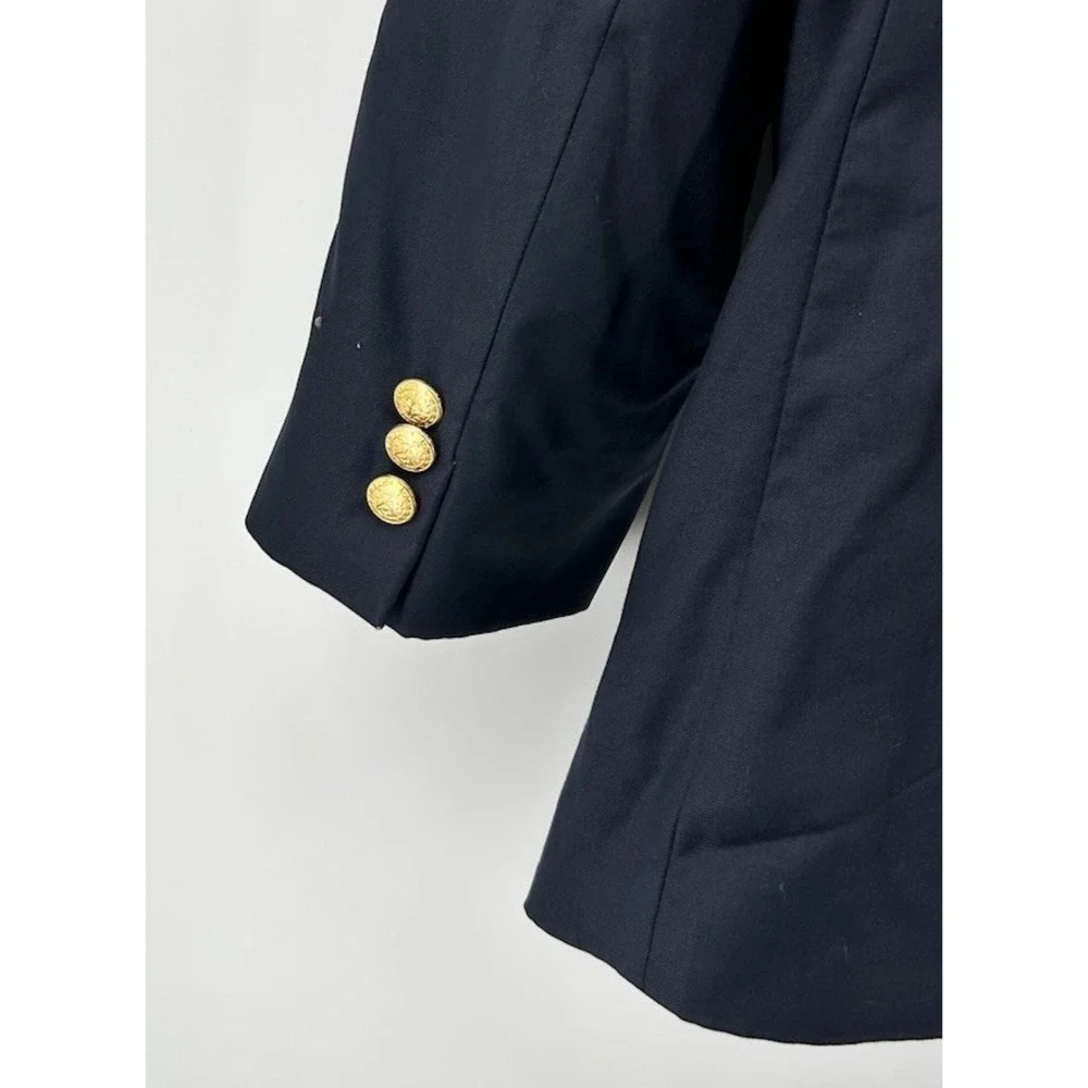 Lauren Ralph Lauren Pure New Wool Navy Blue Sport Coat Gold Button Size 44L
